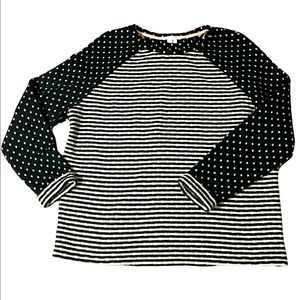 Boden Black and White Striped Sweatshirt